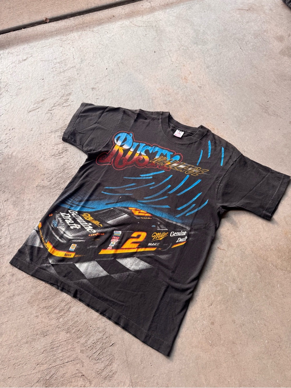 Faded Fruit of the Loom Rusty Wallace NASCAR tee